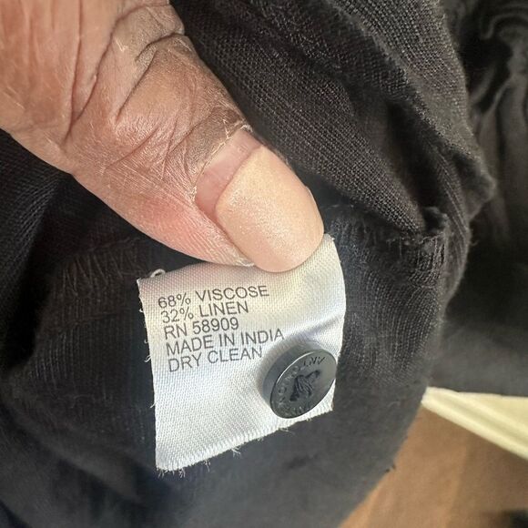 Antonio Melani Black Linen Blend Top L - Picture 7 of 7